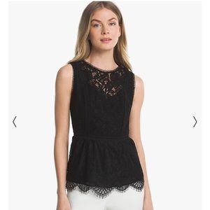 White House Black Market lace peplum top